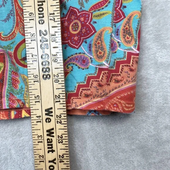 Lauren Ralph Lauren Shirt Womens Large Paisley Short Sleeve Tee Casual - Picture 7 of 8